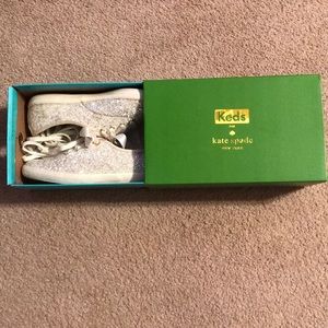 keds x kate spade new york glitter sneakers- 6.5
